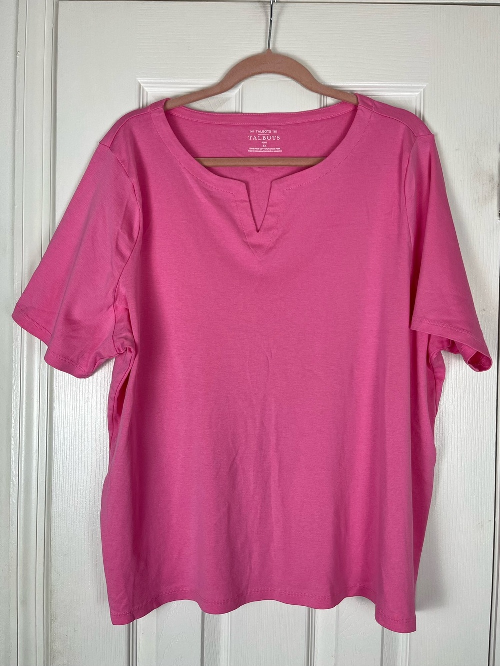 Talbots The Talbots Tee Short Sleeves Notched V-Neck Cotton Sz 3X